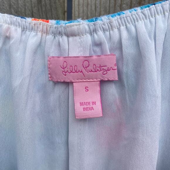 Lilly Pulitzer Women Bellamie Open Cold Shoulder Serene Blue Swing Dress Small - Picture 7 of 11